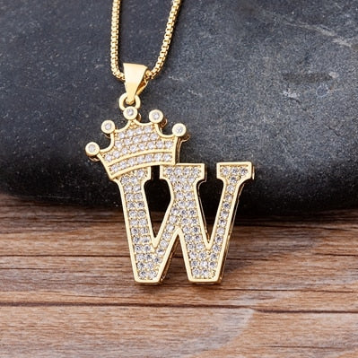 Crown Initial Necklace