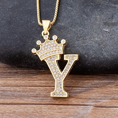 Crown Initial Necklace