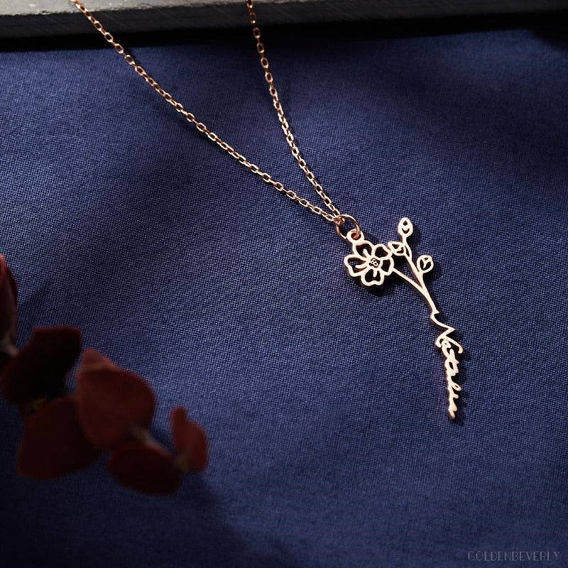 Personalized Flower Necklace