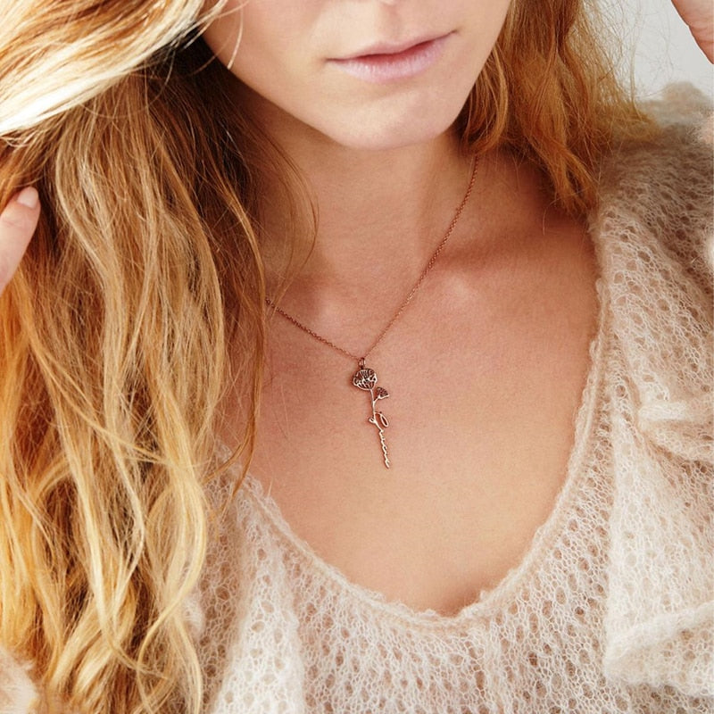 Personalized Flower Necklace