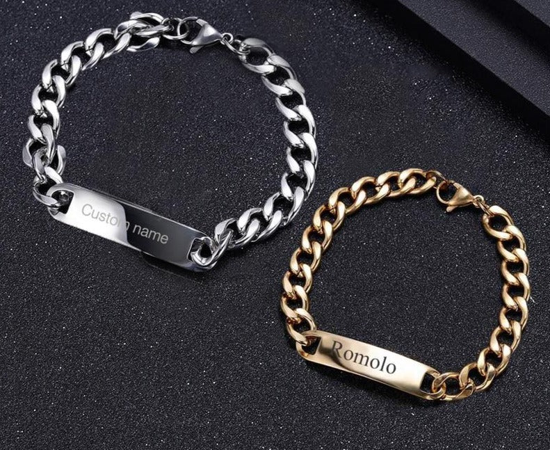 Personalized Bar Chain Bracelet