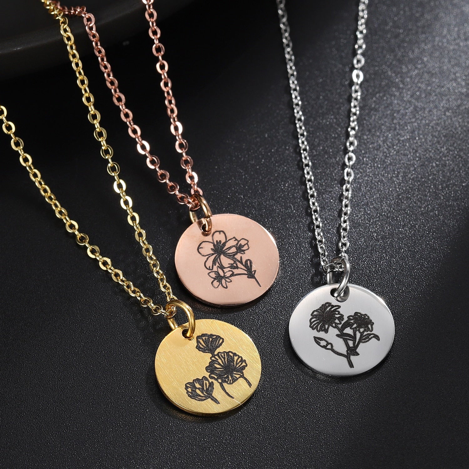 Personalized Birth Flower Necklace