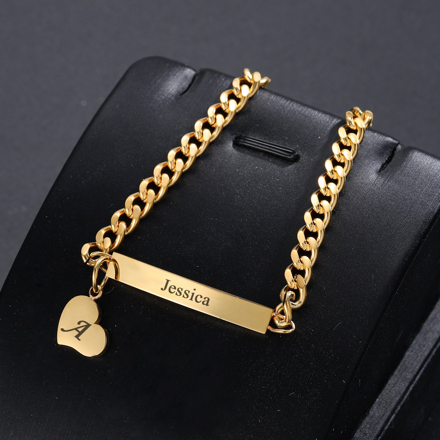 Personalized Heart Initial Bracelet