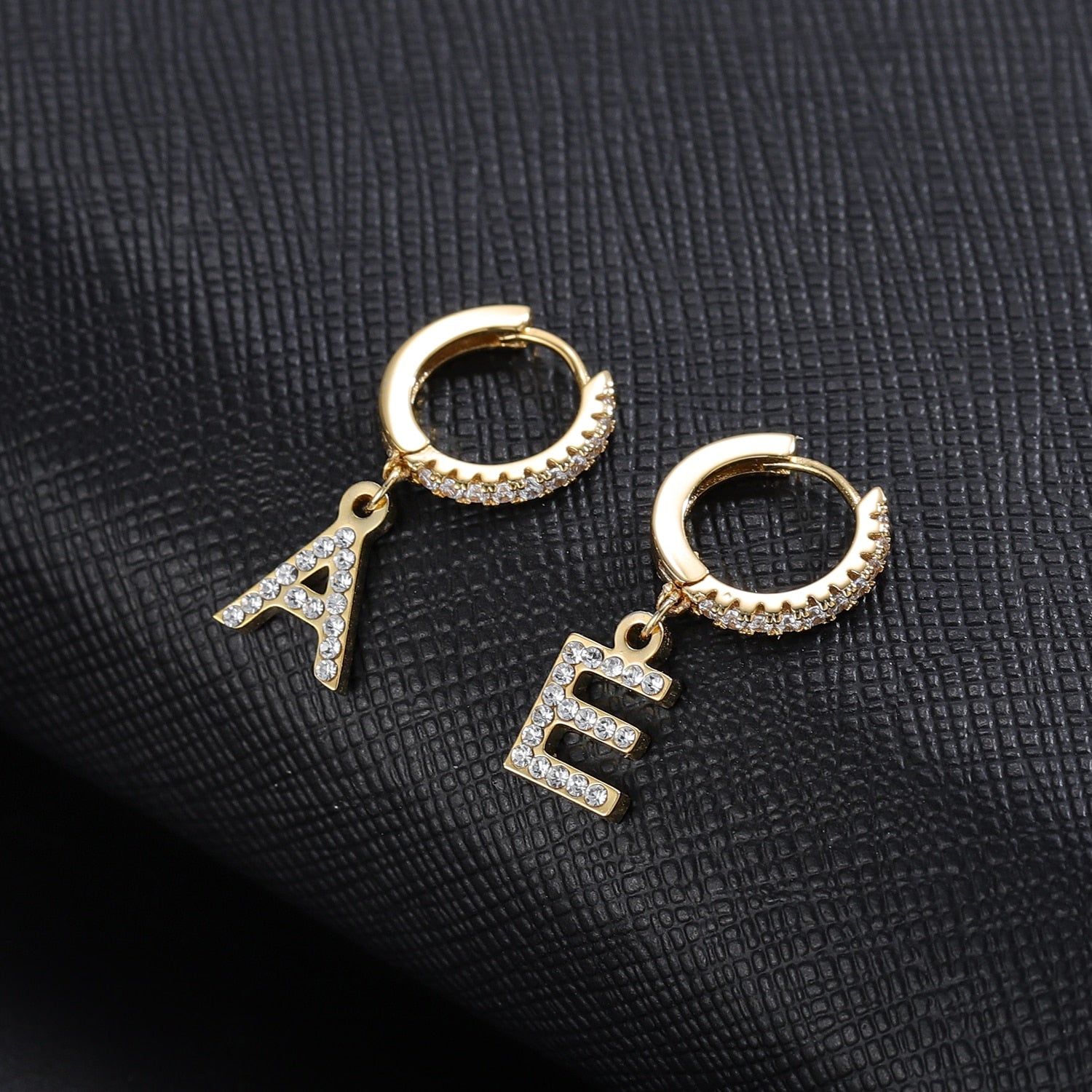 Personalized Iced Out Initial Earrings