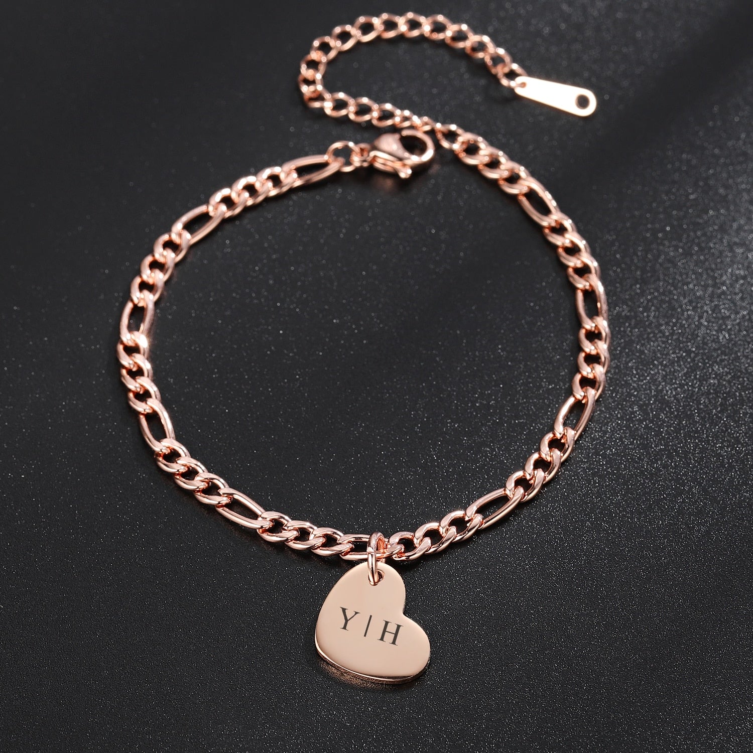 Personalized Heart Anklet Bracelet