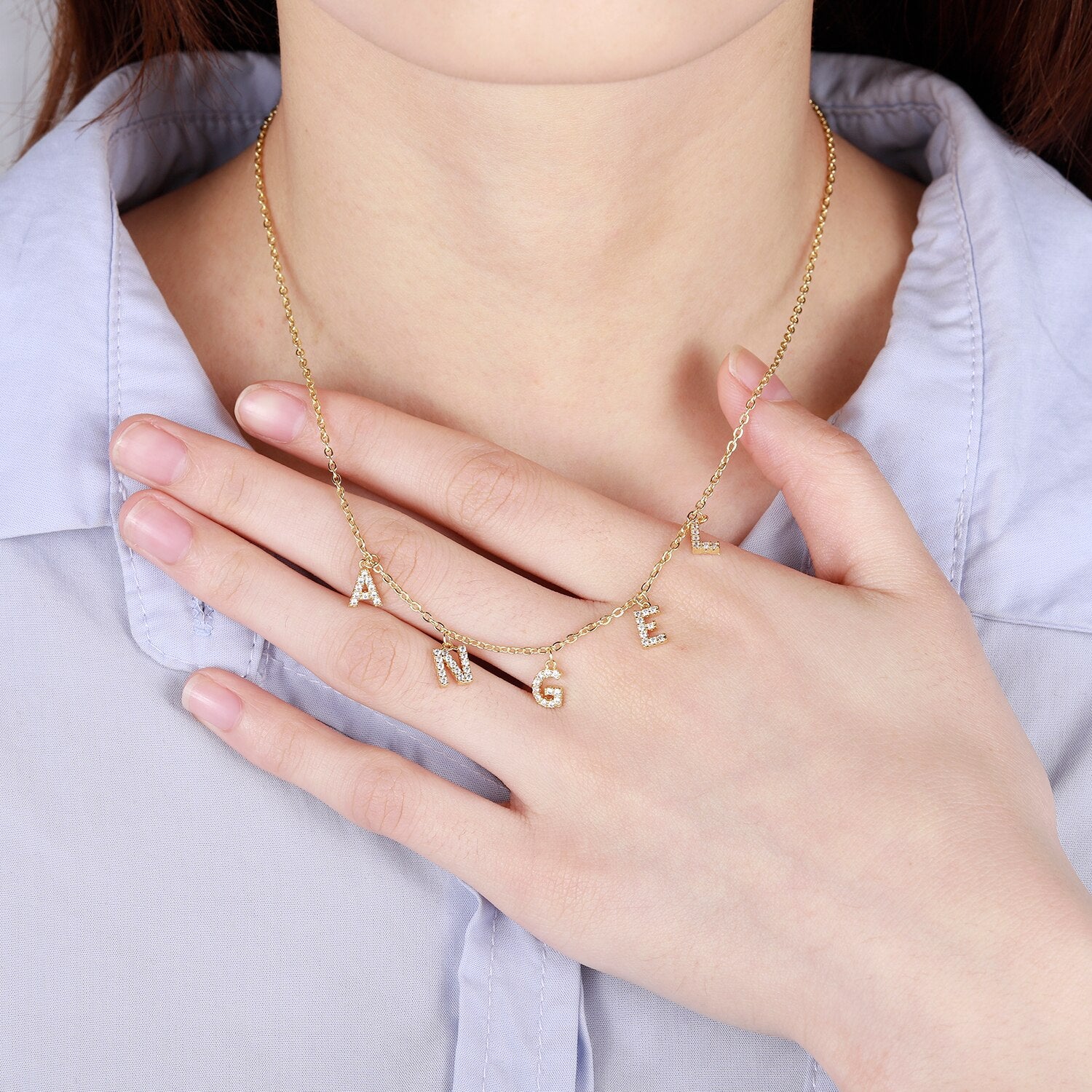 Personalized Iced Initial Necklace