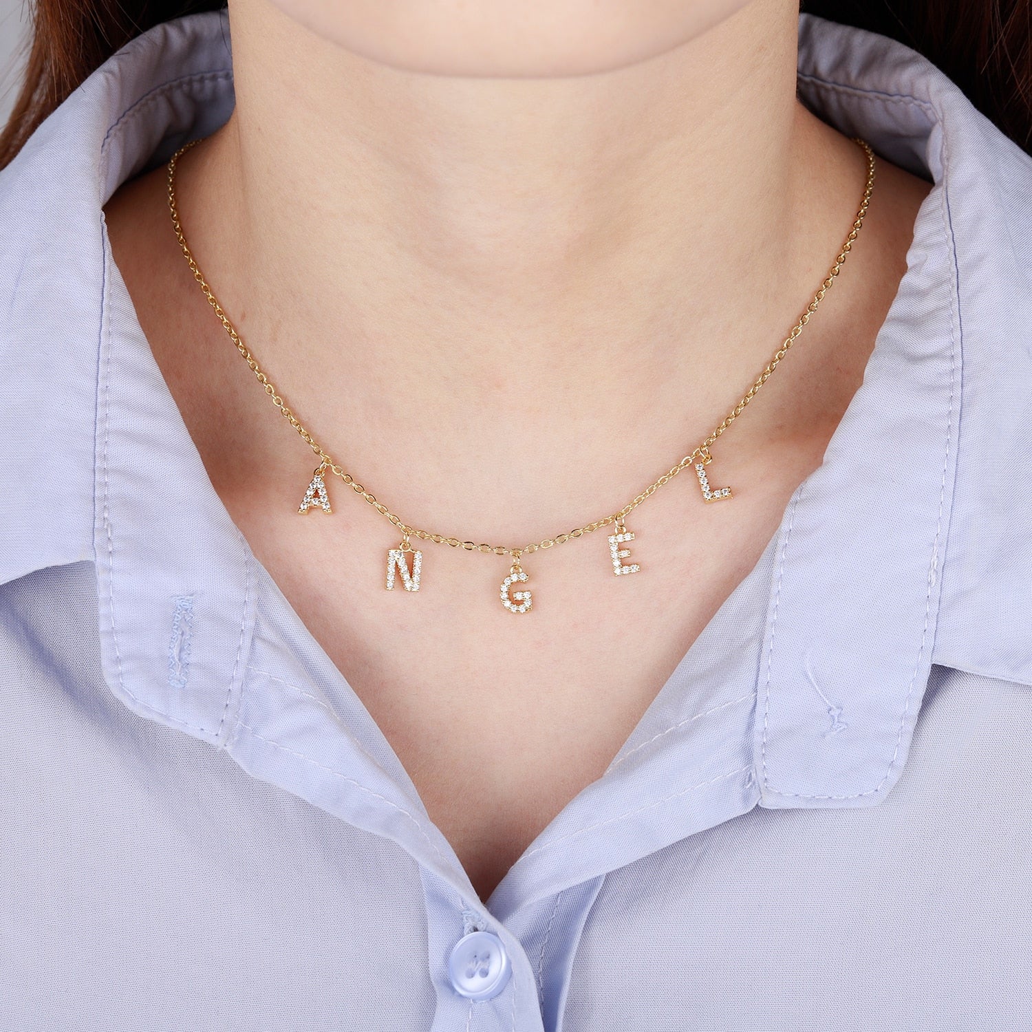 Personalized Iced Initial Necklace