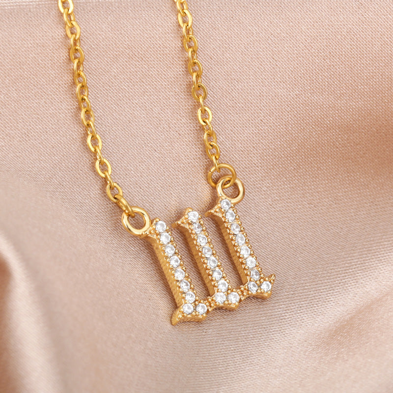 Iced Angel Number Necklace