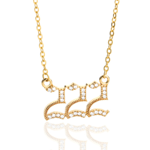 Iced Angel Number Necklace