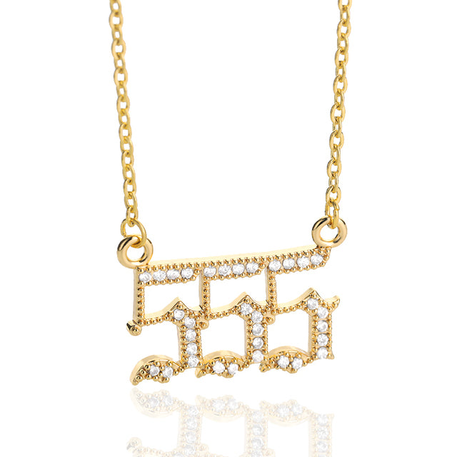 Iced Angel Number Necklace
