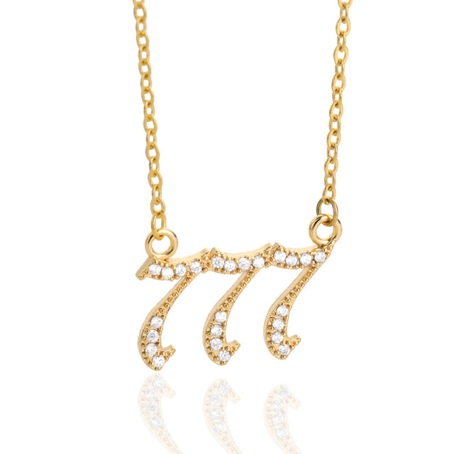 Iced Angel Number Necklace