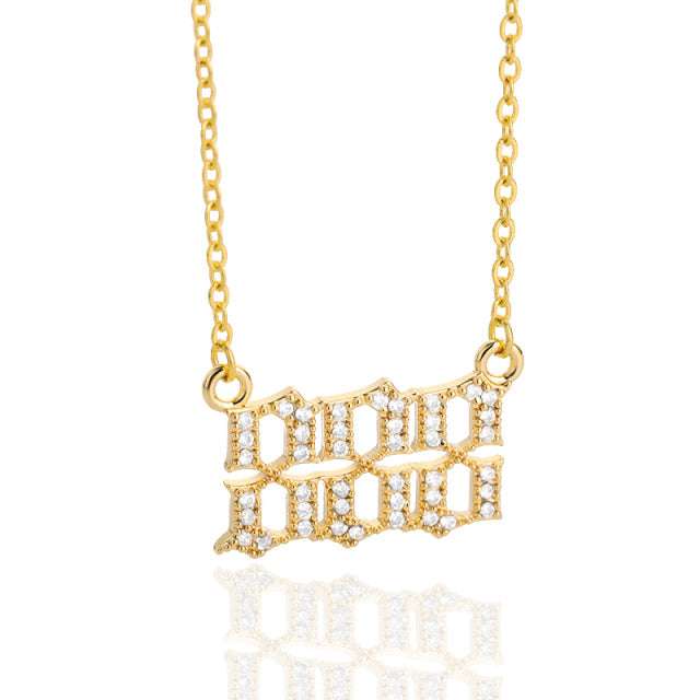 Iced Angel Number Necklace