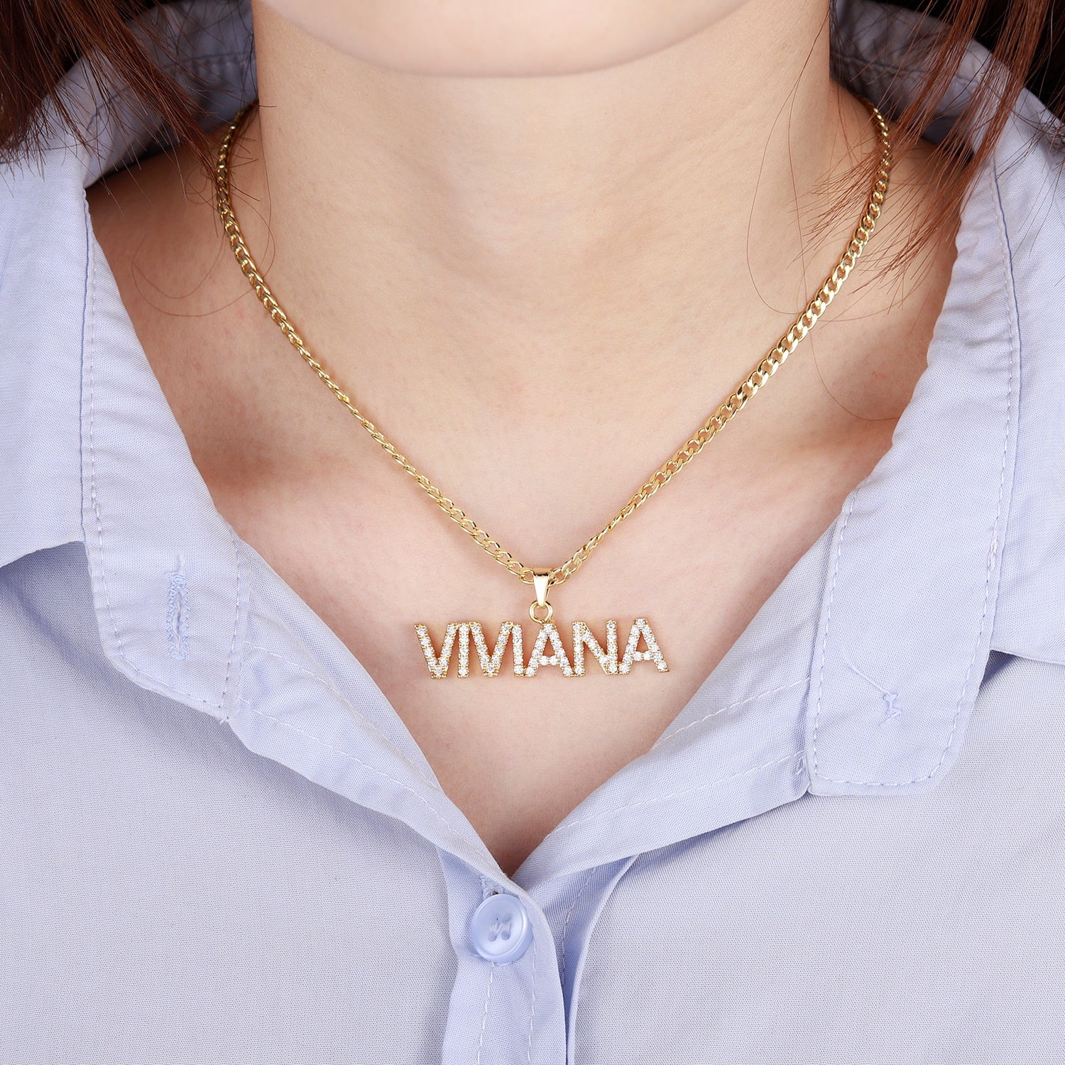 Personalized Zircon Name Necklace