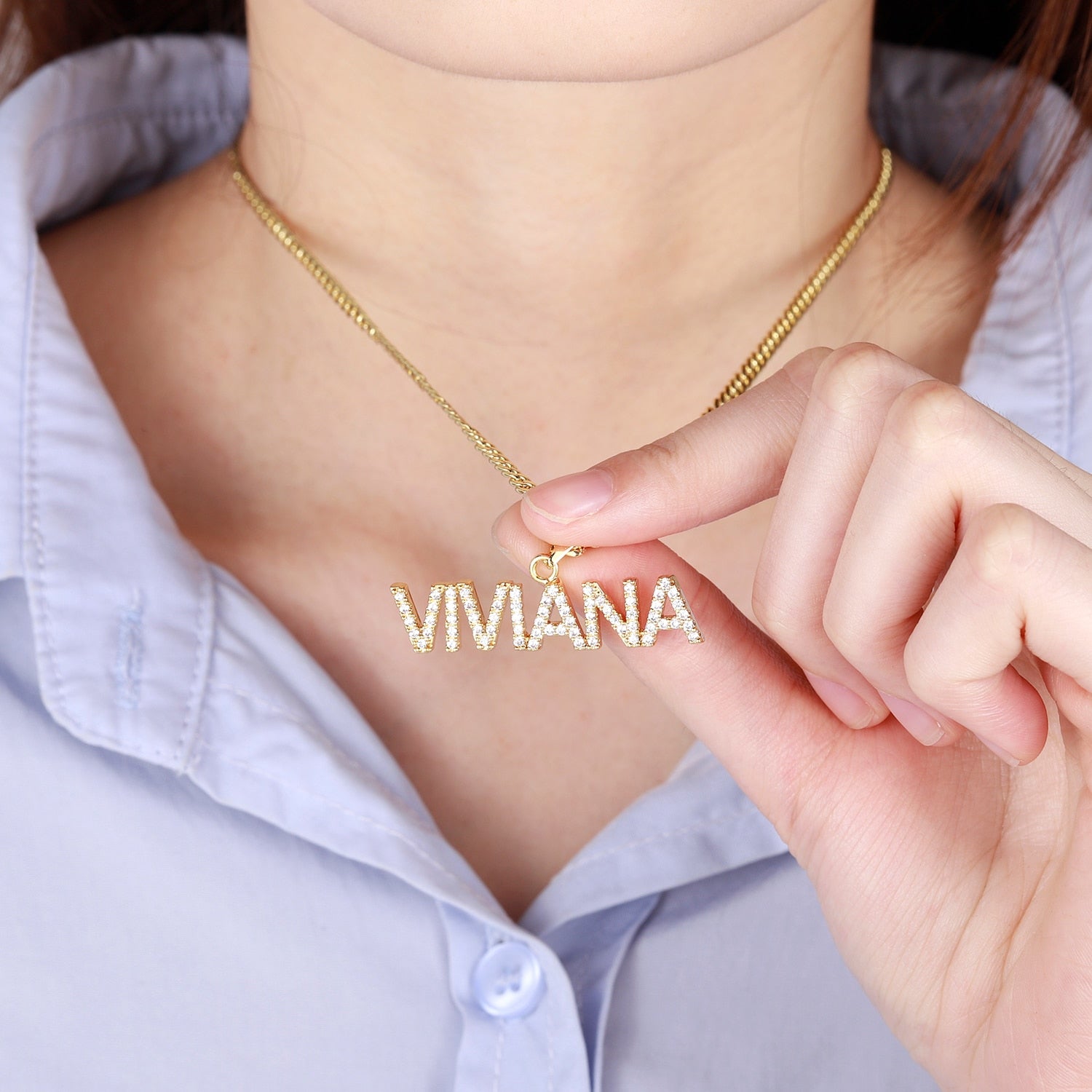 Personalized Zircon Name Necklace