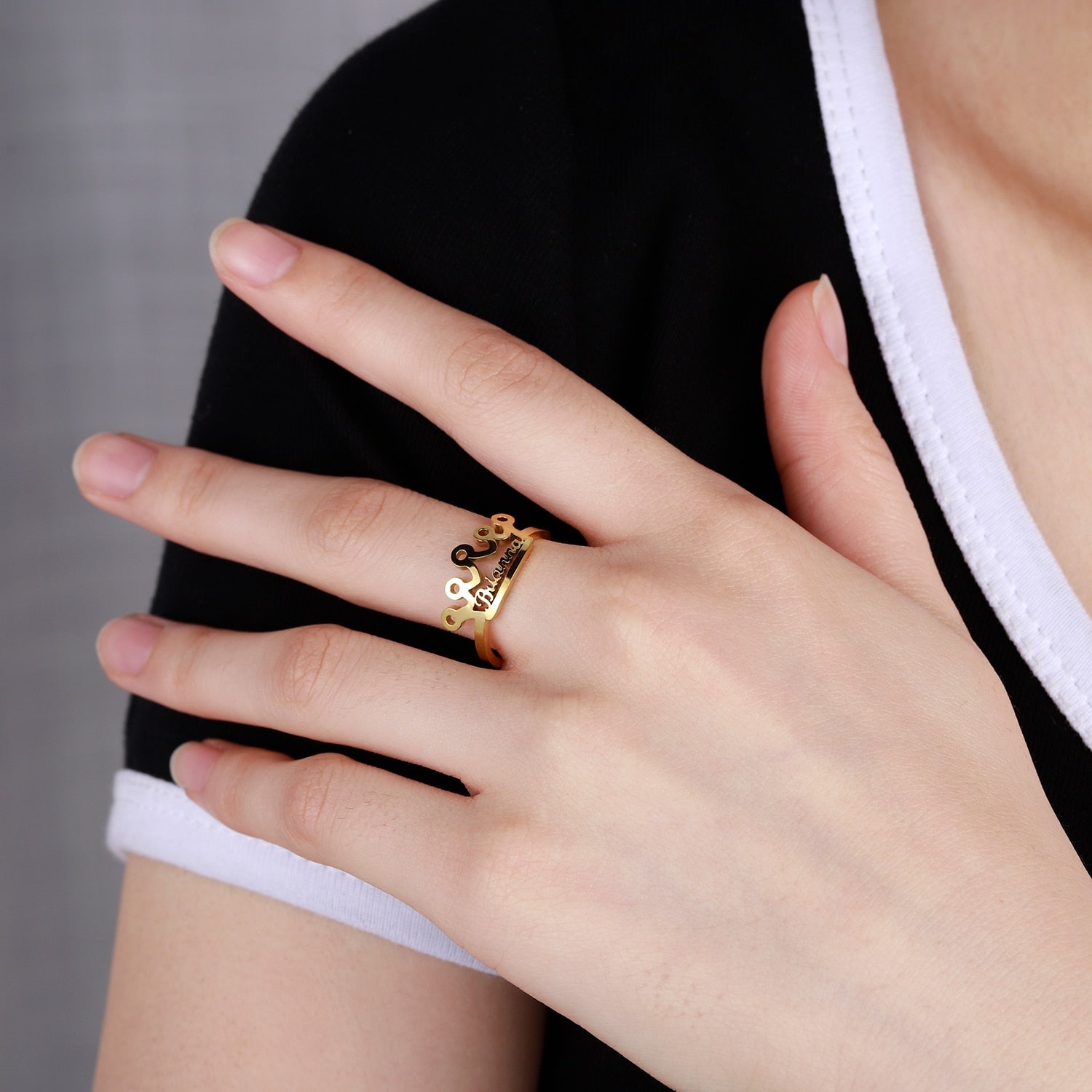 Personalized Crown Ring