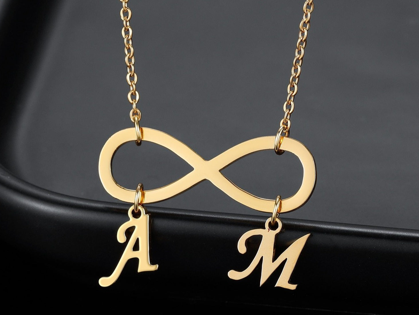 Personalized Initial Infinity Necklace