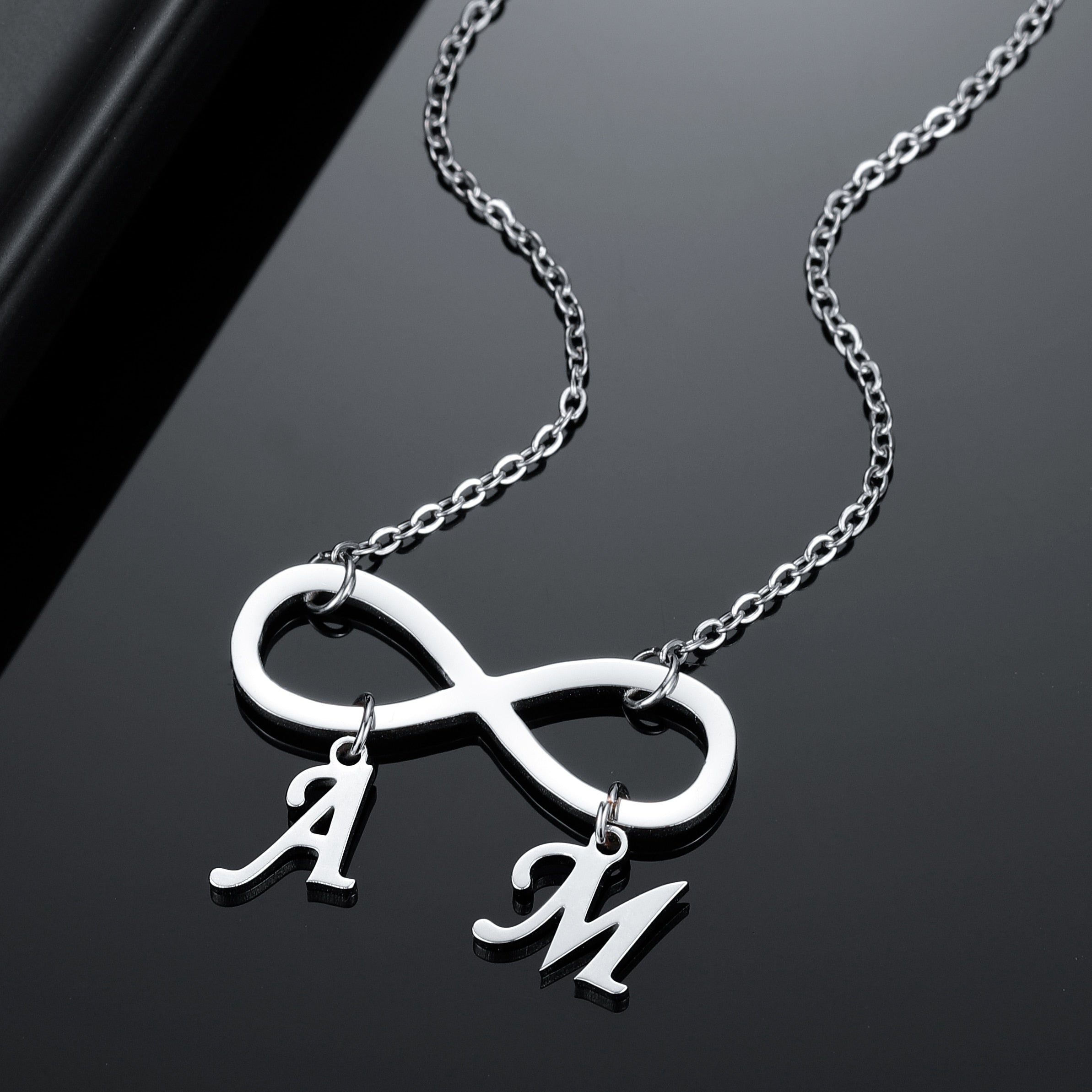Personalized Initial Infinity Necklace