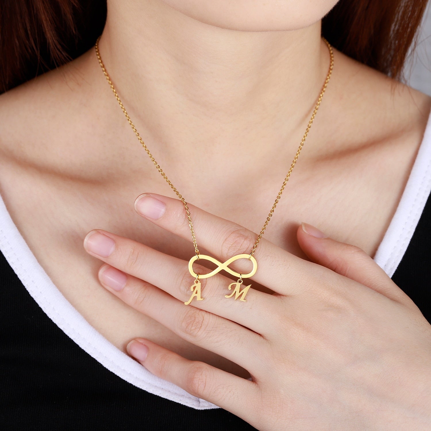 Personalized Initial Infinity Necklace