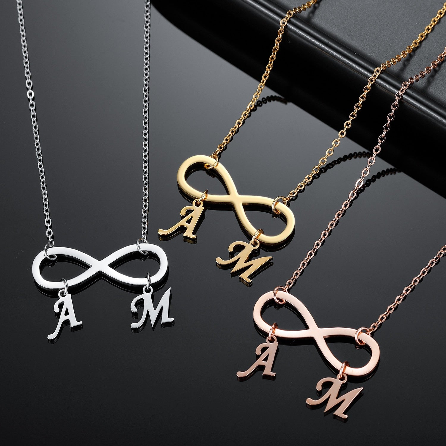 Personalized Initial Infinity Necklace