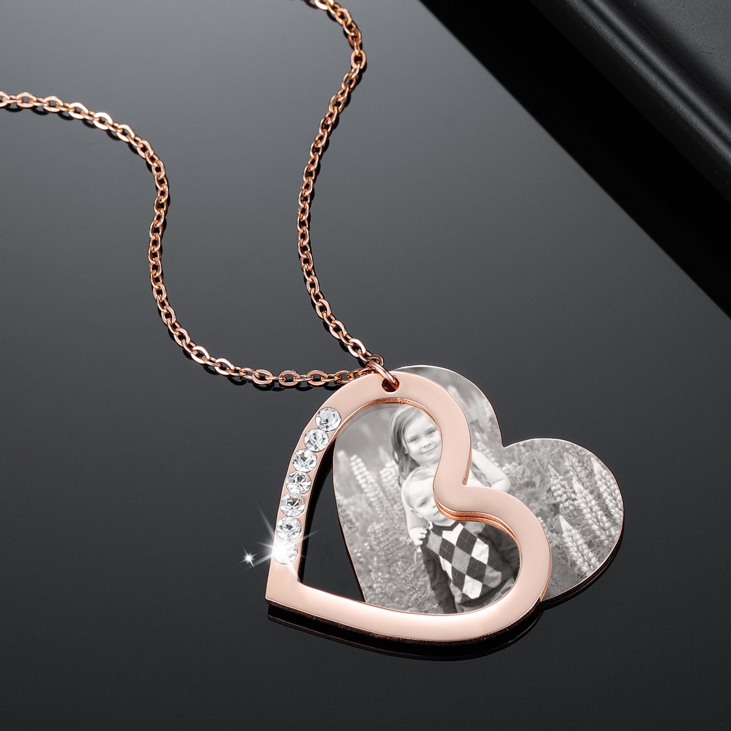 Personalized Heart Photo Necklace