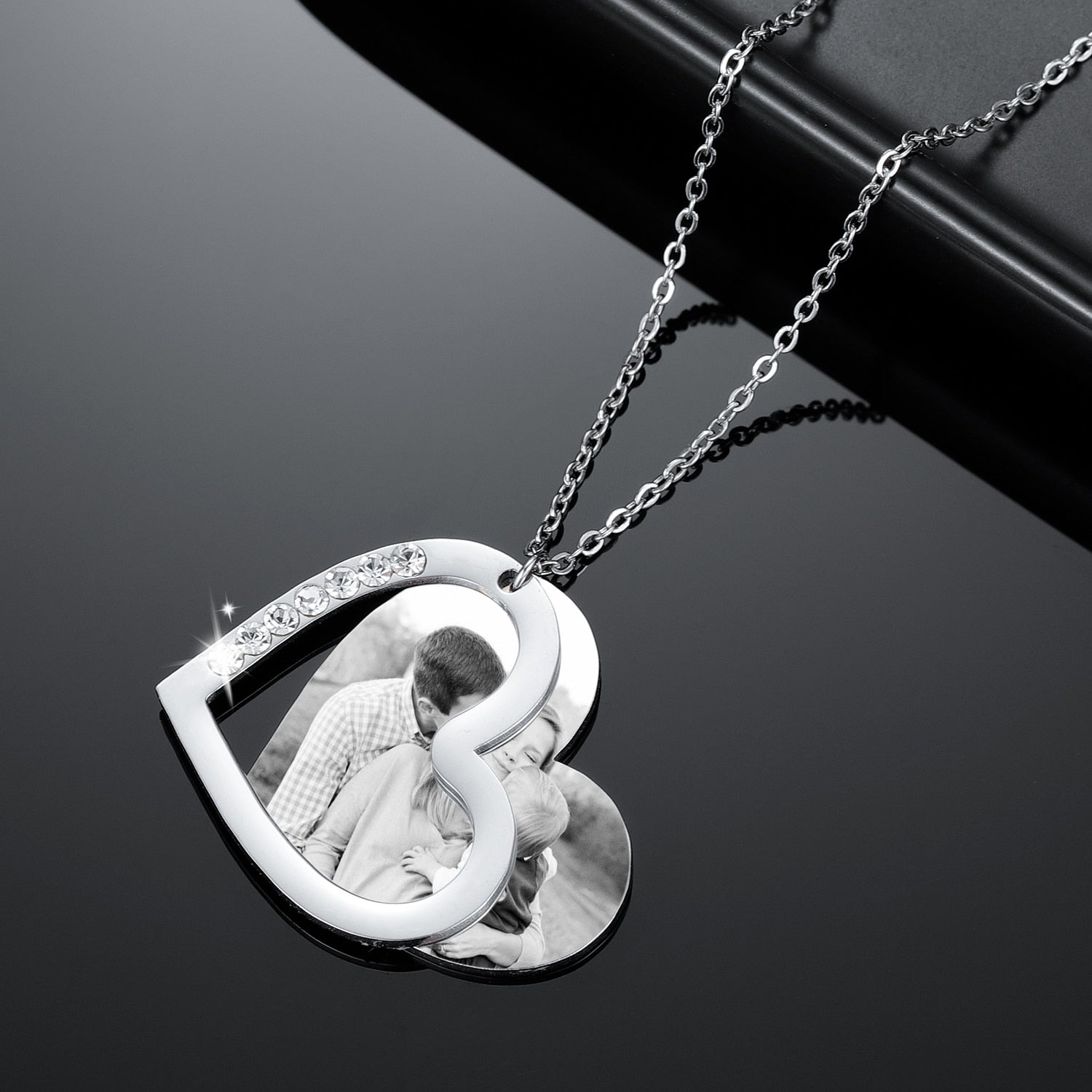 Personalized Heart Photo Necklace