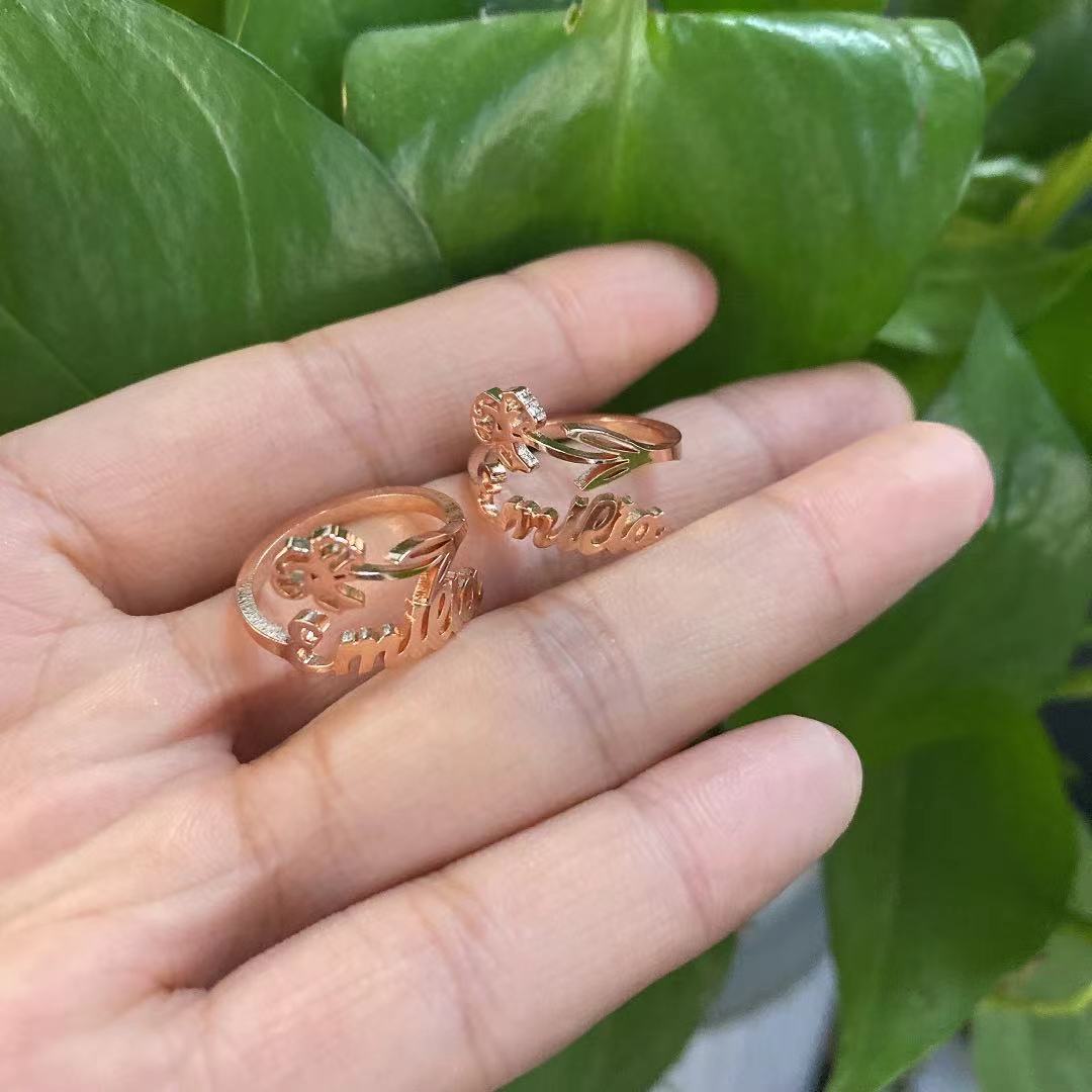 Personalized Flower Ring