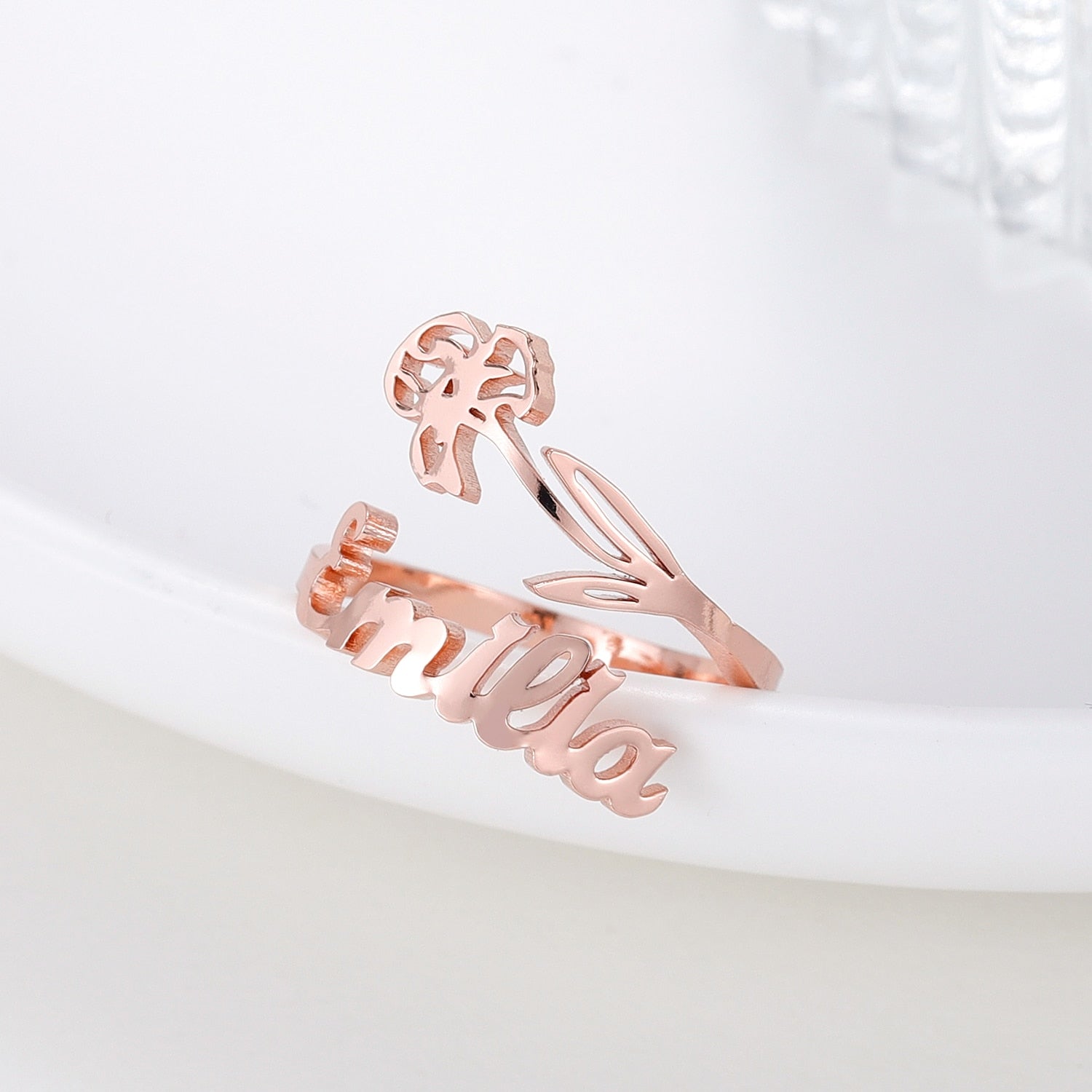 Personalized Flower Ring