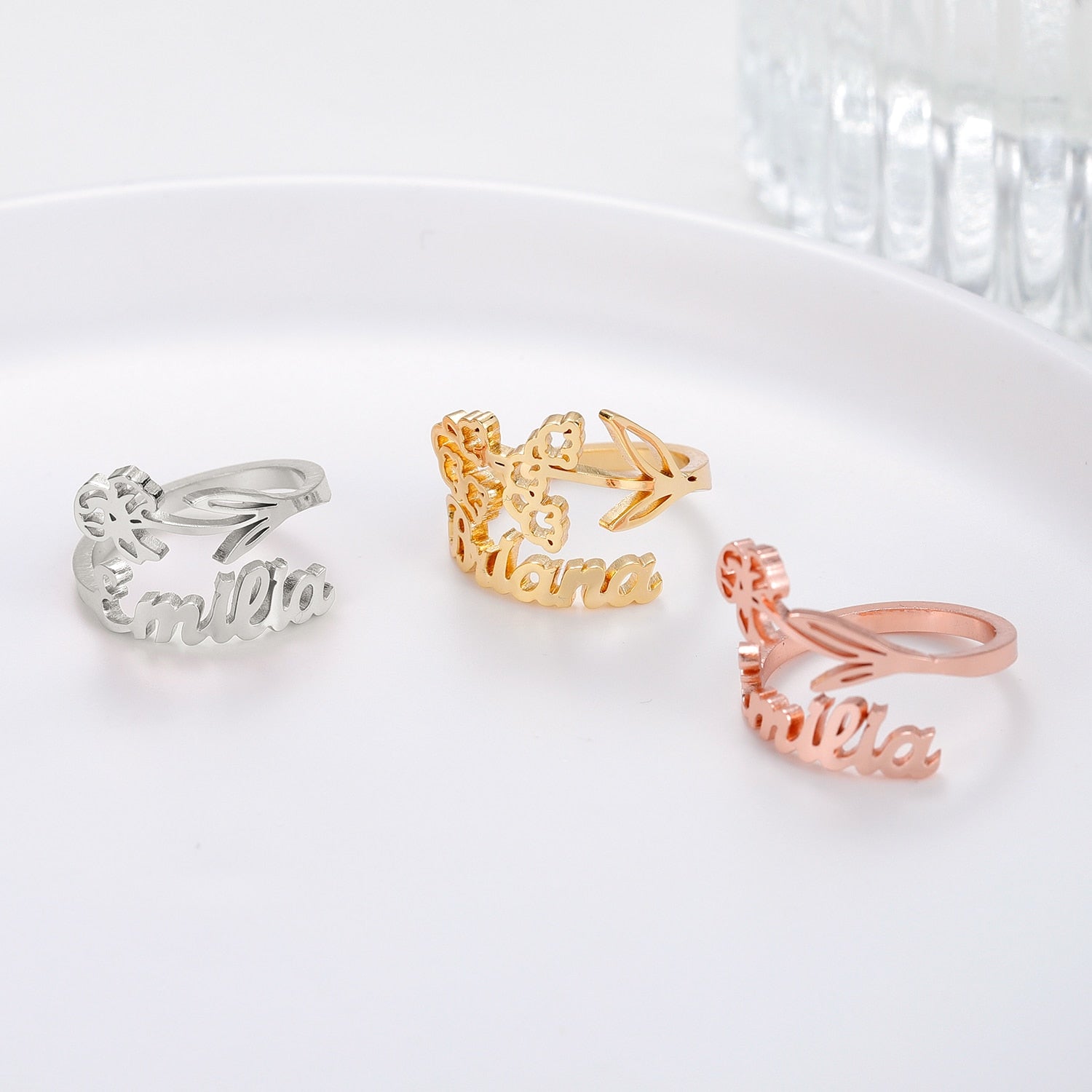 Personalized Flower Ring