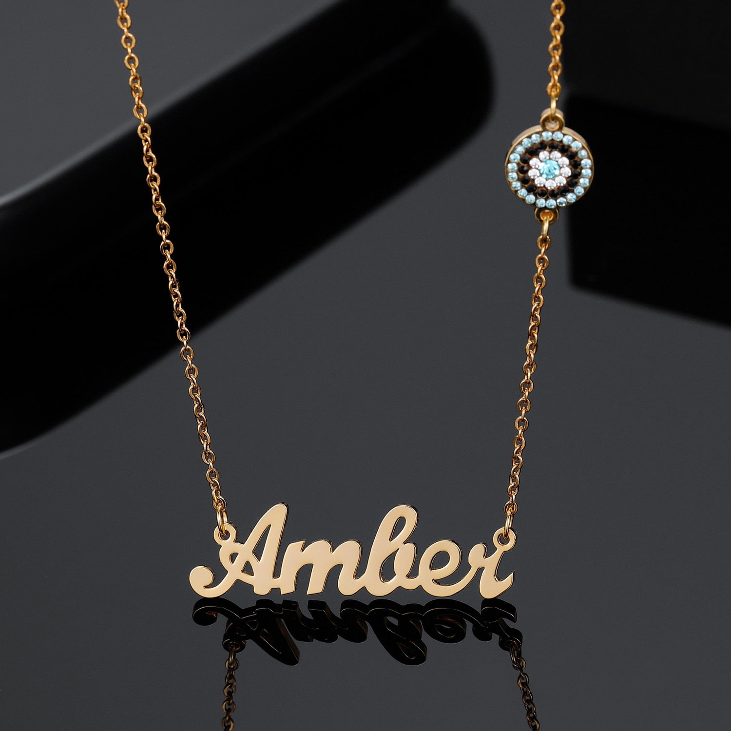 Personalized Evil Eye Name Necklace
