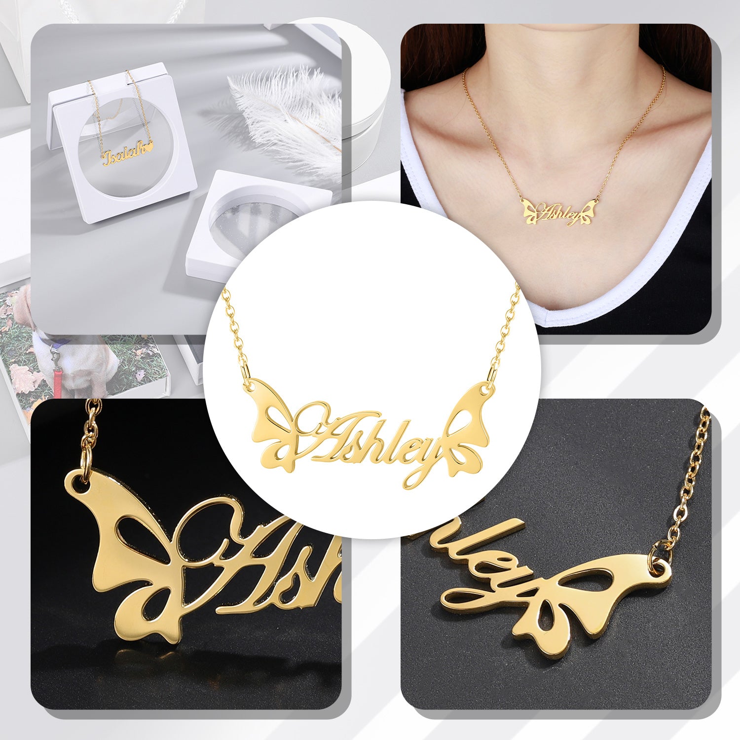 Personalized Butterfly Classic Name Necklace