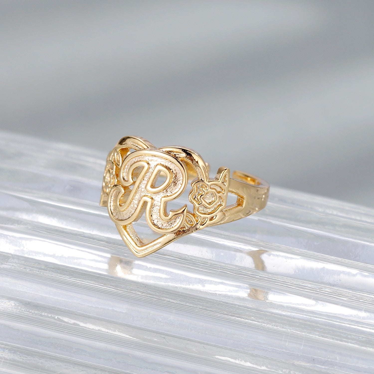 Initial Heart Ring