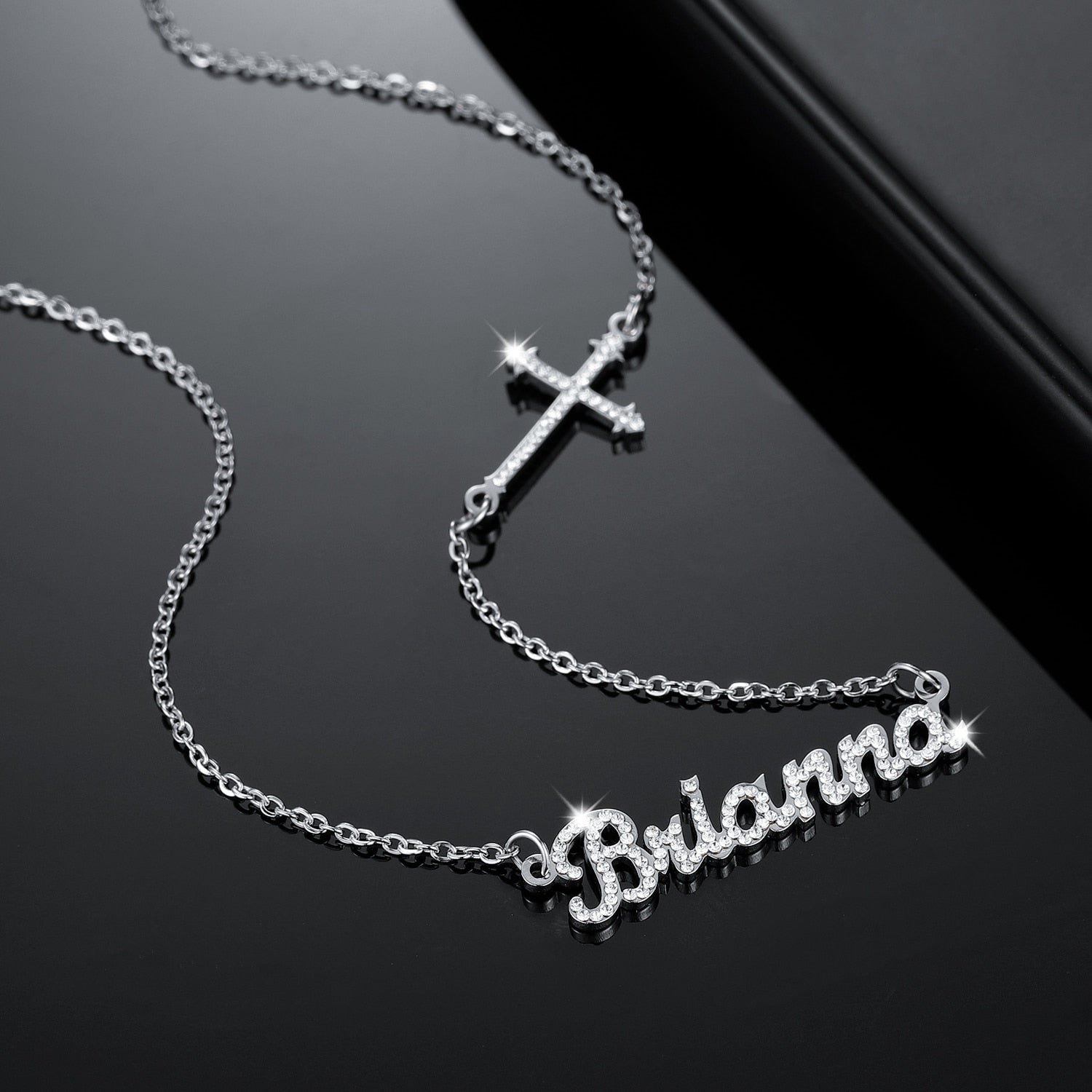 Personalized Cross Iced Out Necklace