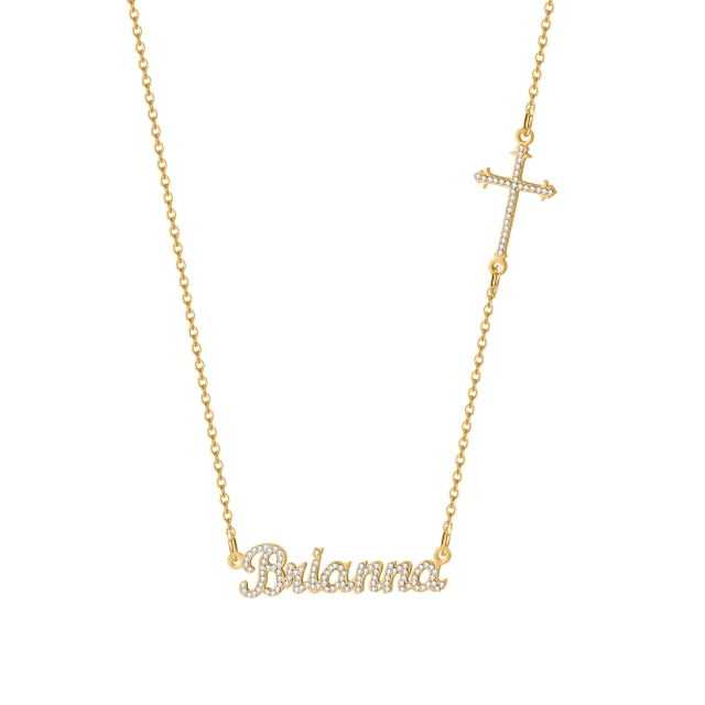 Personalized Cross Iced Out Necklace