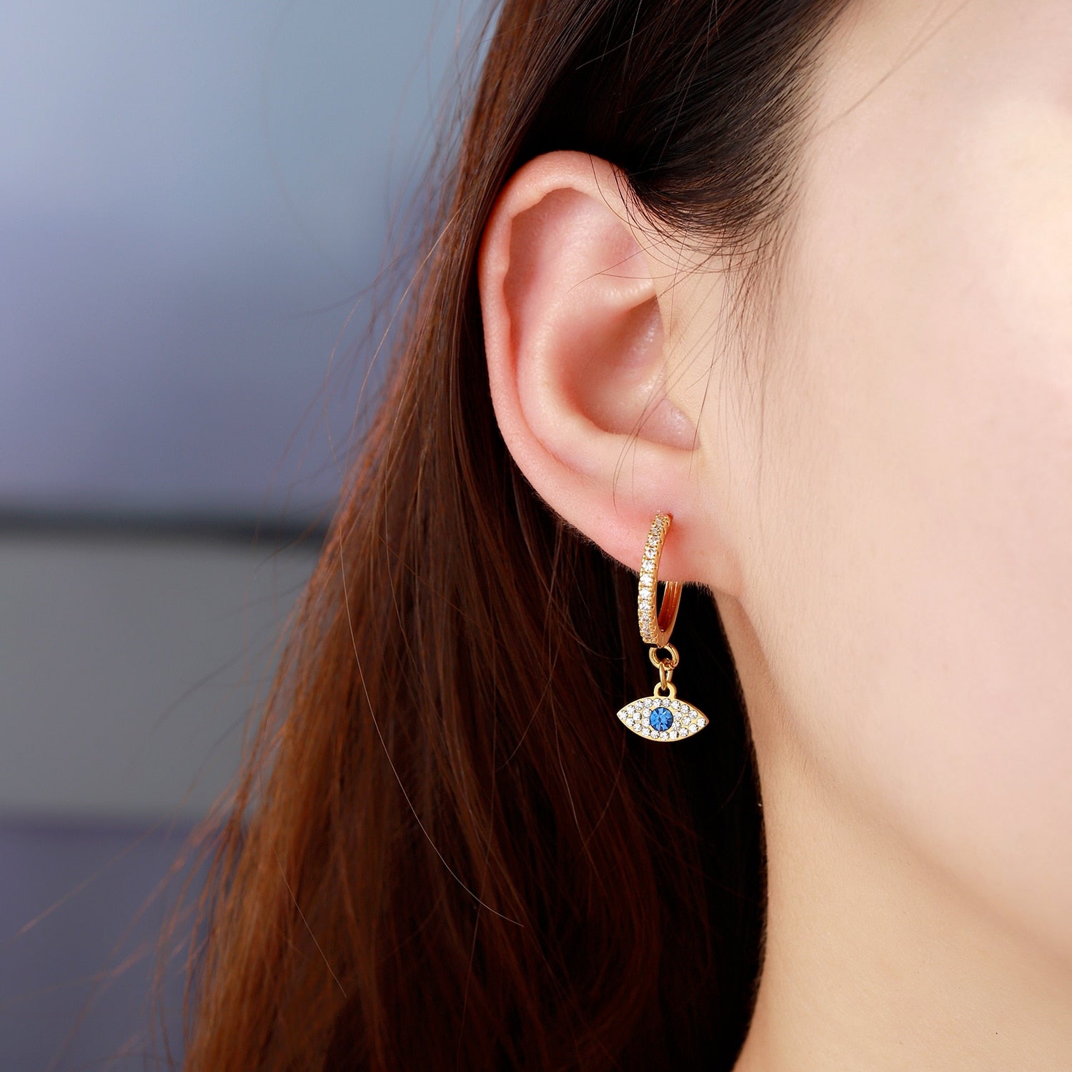 Eye Earrings Stud With Stone Earrings