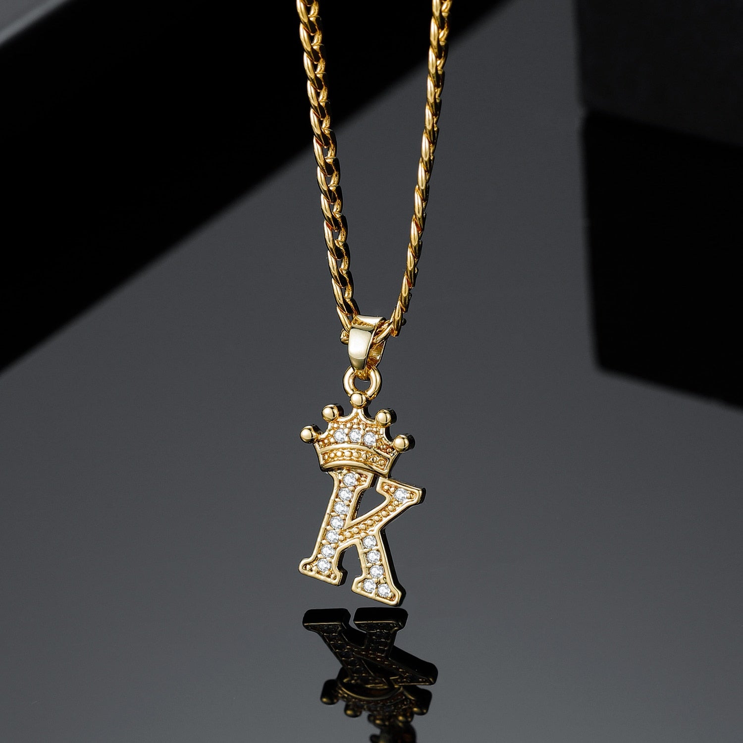 Initial Crown Necklace