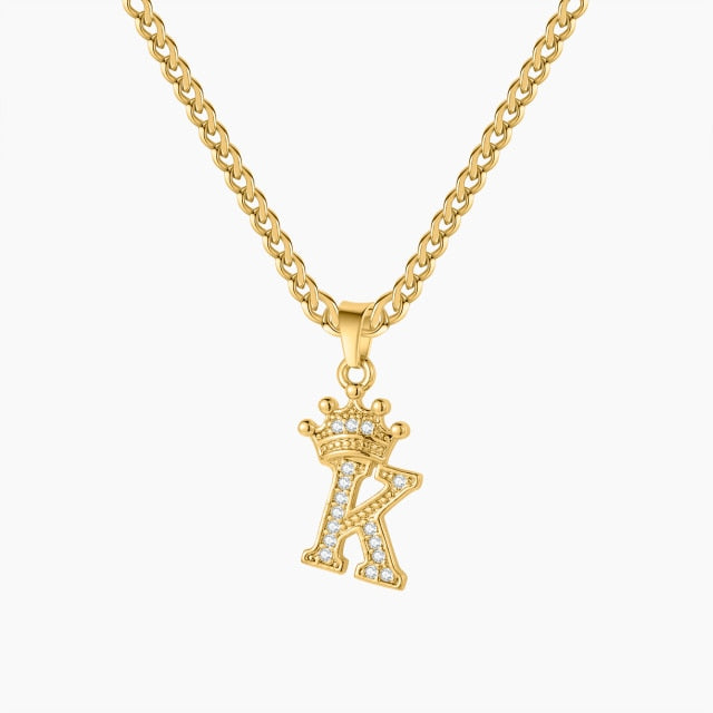 Initial Crown Necklace