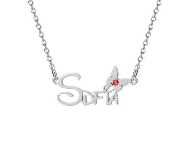 Personalized Birthstone Butterfly Necklace