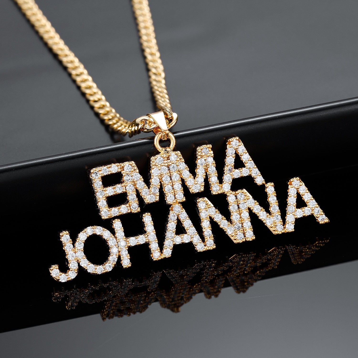 Personalized Iced Double Name Necklace
