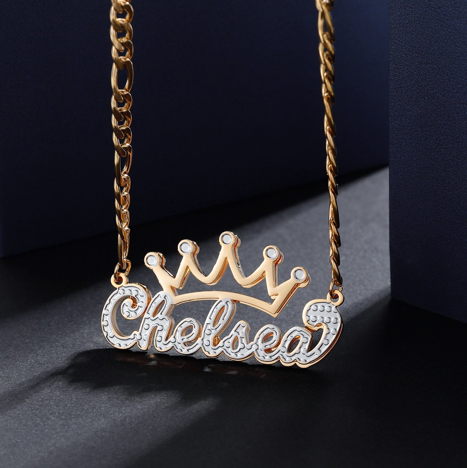 Peronsalized Tone Crown Necklace