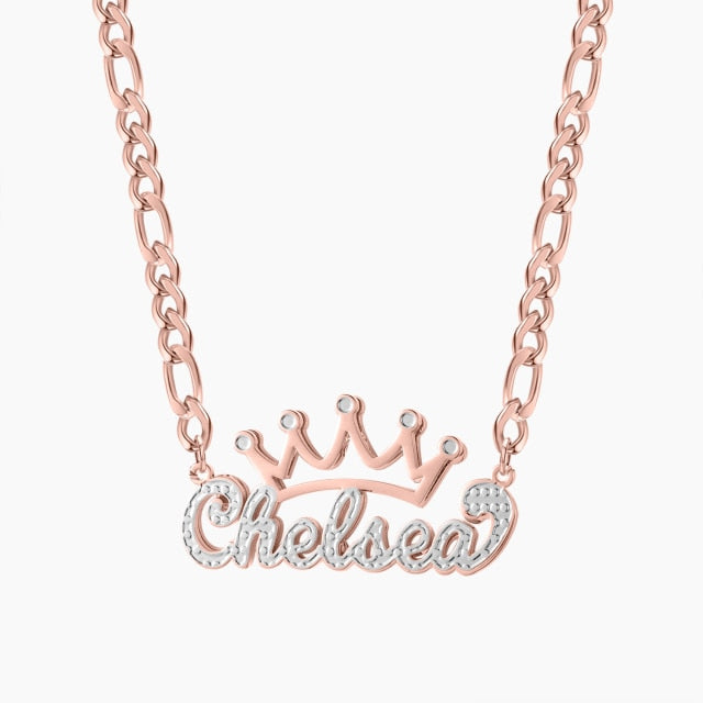 Peronsalized Tone Crown Necklace