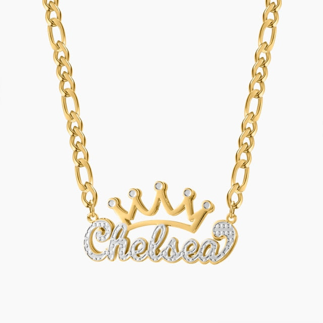 Peronsalized Tone Crown Necklace