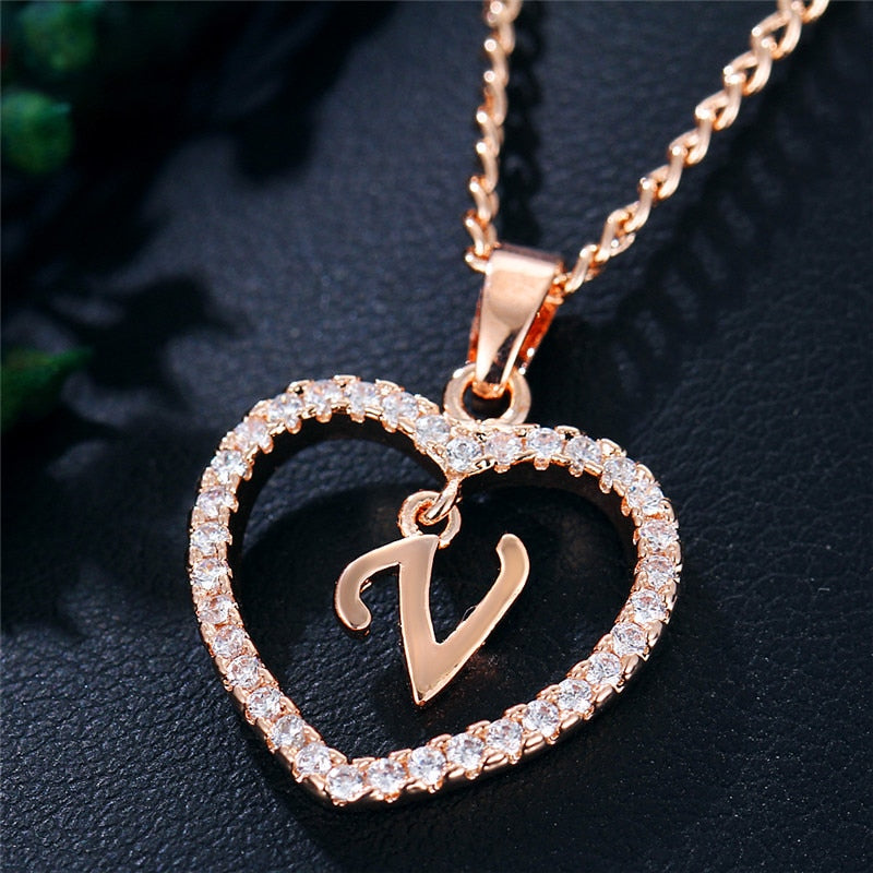 Heart Letter Necklace - Limitless Jewellery