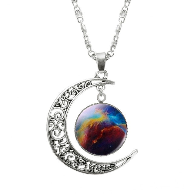 Glass Galaxy Pendant Necklace Jewelry - Limitless Jewellery