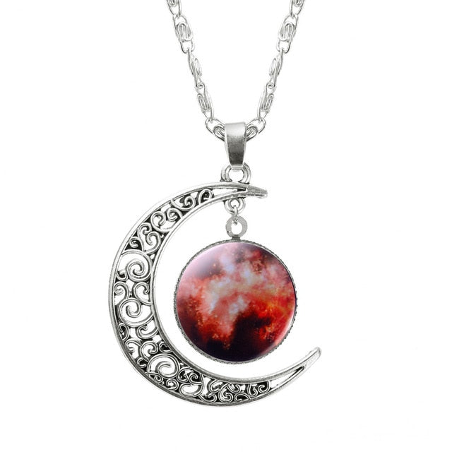 Glass Galaxy Pendant Necklace Jewelry - Limitless Jewellery