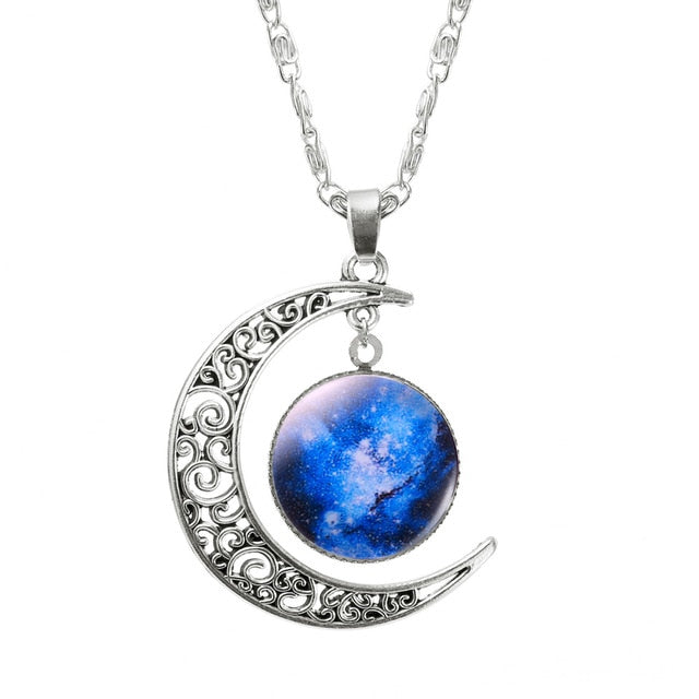 Glass Galaxy Pendant Necklace Jewelry - Limitless Jewellery