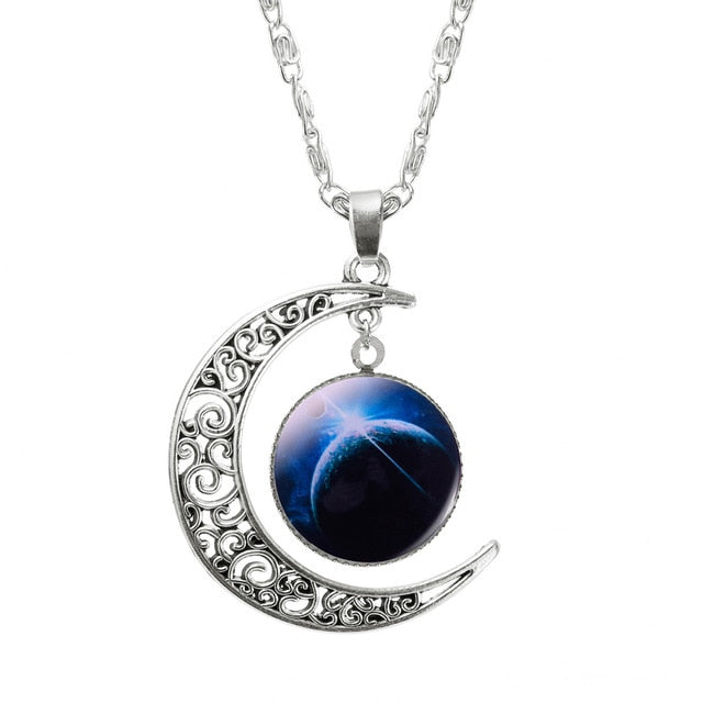 Glass Galaxy Pendant Necklace Jewelry - Limitless Jewellery