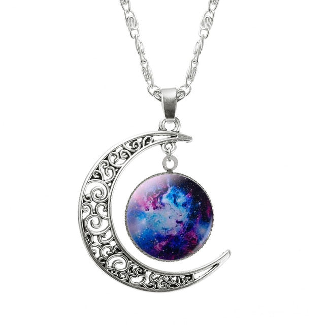 Glass Galaxy Pendant Necklace Jewelry - Limitless Jewellery