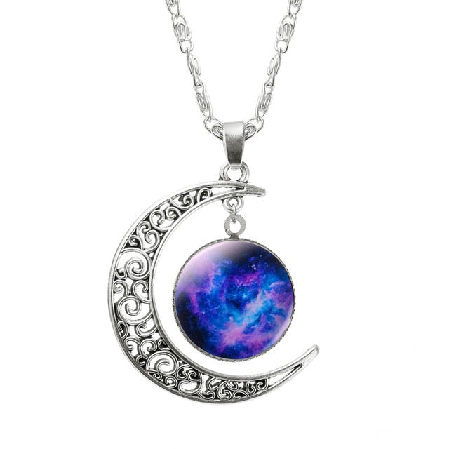 Glass Galaxy Pendant Necklace Jewelry - Limitless Jewellery
