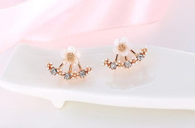 Cute Cherry Blossoms Flower Stud Earrings - Limitless Jewellery