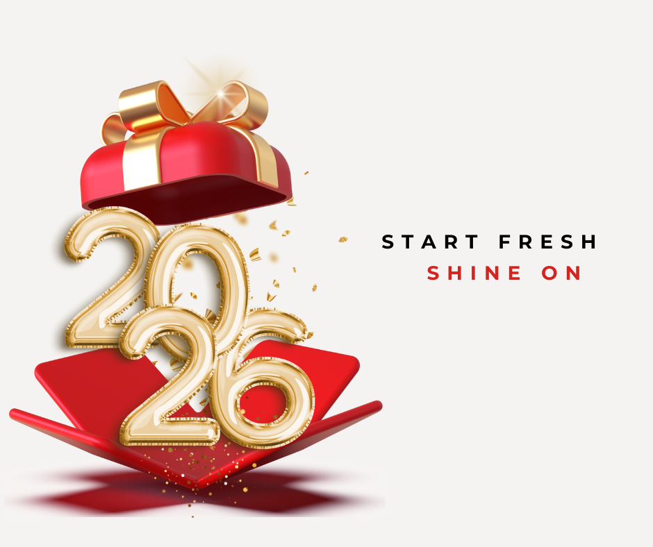 Limitless Jewellery New Year 2026 gifting visual with festive gift box and ‘Start Fresh, Shine On’ message